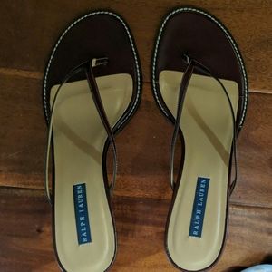 Ralph Lauren Brown Leather Heels